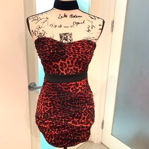Leopard print tube dress